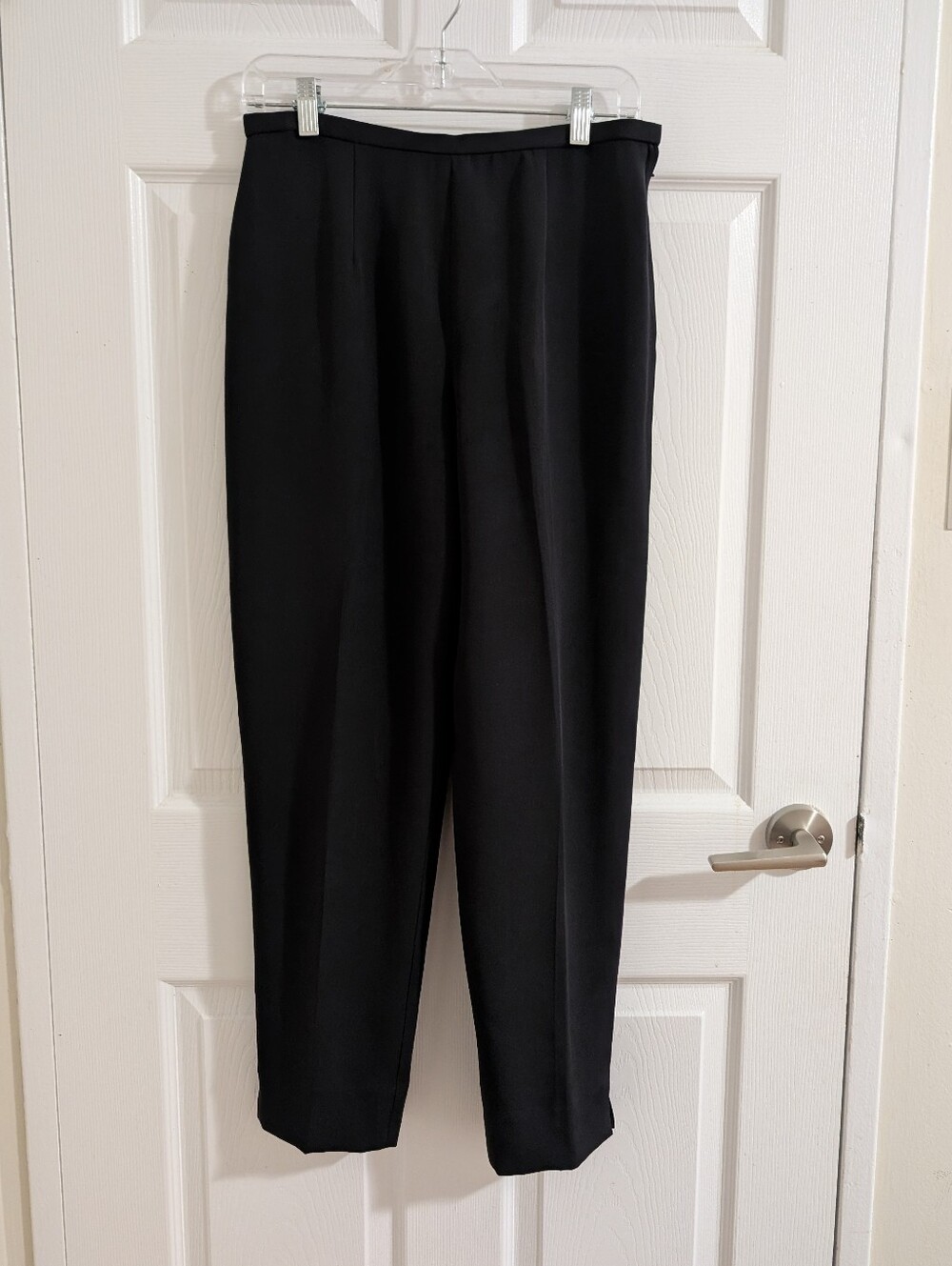 Vintage Designer 100% Silk Black Dress Pants 8P Authentic Academia Office Chic